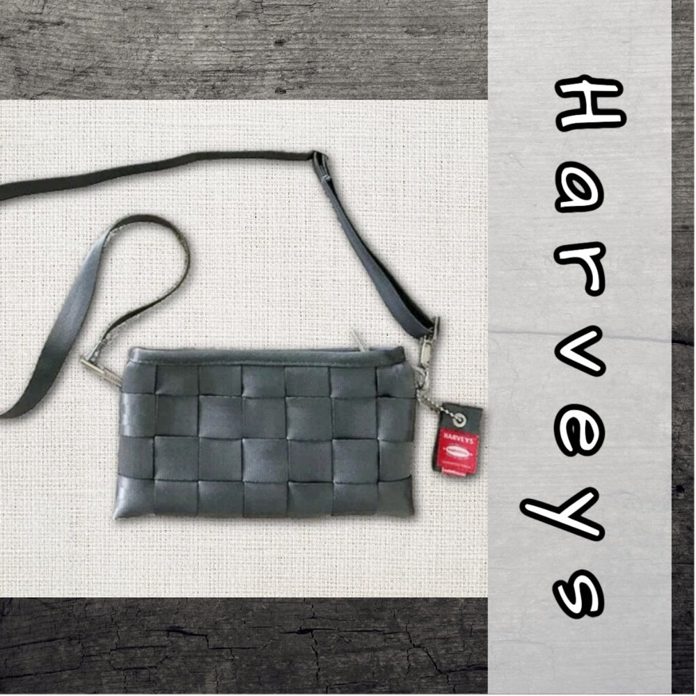 Harveys Seatbelt Hand Bag Gray Excellent Condition